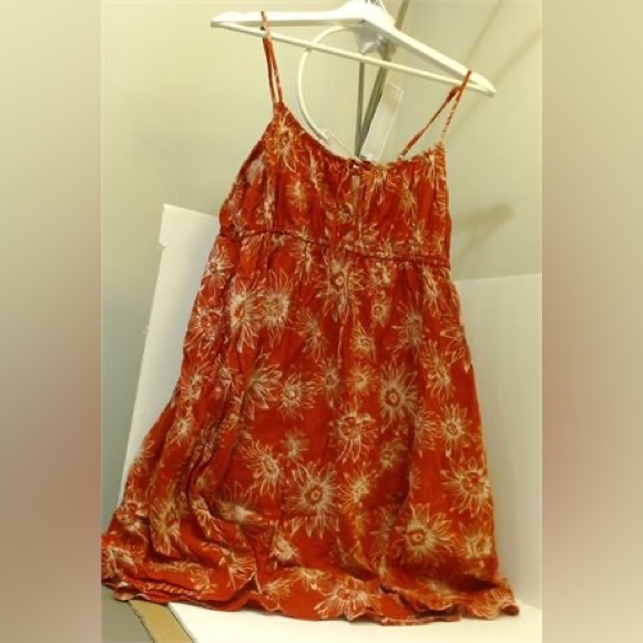 Rewind Juniors Tie Front Fit & Flare Dress, Women's SZ XXL, Red Hawaii - Picture 2 of 7